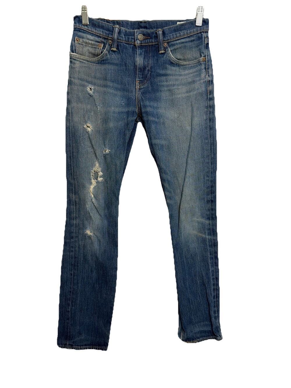 Levis 511 Men Blue Jeans Size 29 X 32 MADE IN USA White Oak cone denim